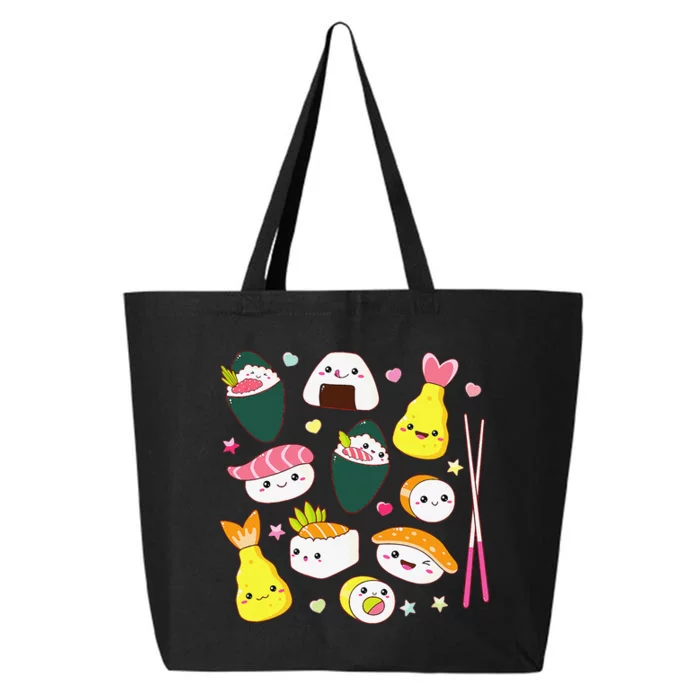 Sushi Anime Kawaii Set Japanese Food Lover 25L Jumbo Tote