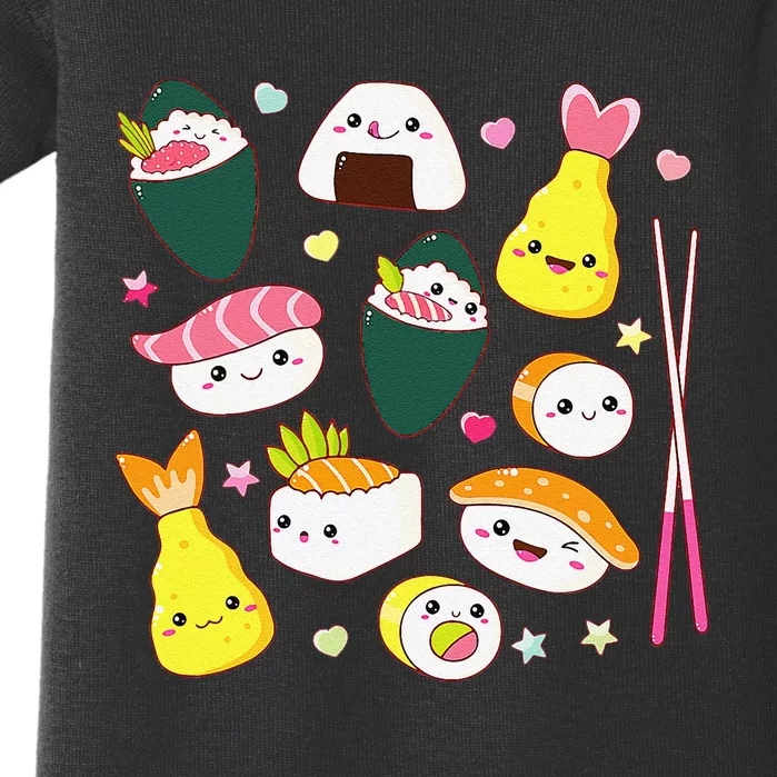 Sushi Anime Kawaii Set Japanese Food Lover Baby Bodysuit