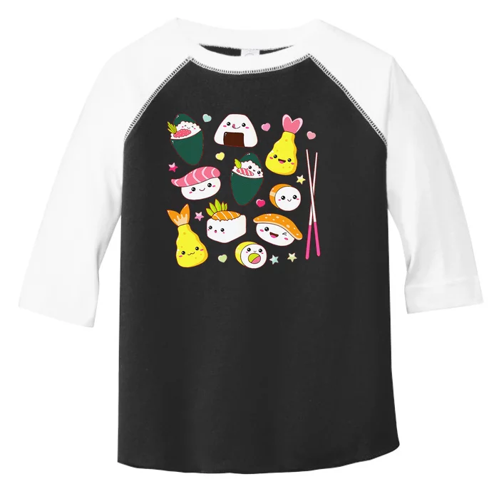 Sushi Anime Kawaii Set Japanese Food Lover Toddler Fine Jersey T-Shirt