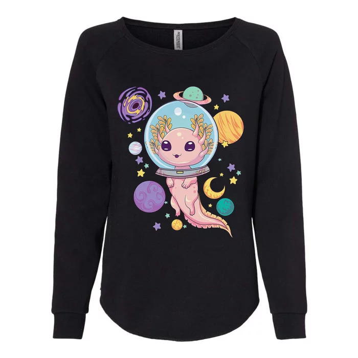 Space Axolotl Kawaii Pastel Goth Anime Aesthetic Nu Goth Womens California Wash Sweatshirt