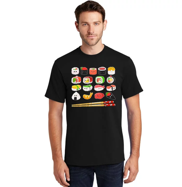 Sushi Anime Kawaii Japanese Food Lover Otaku Manga Tall T-Shirt