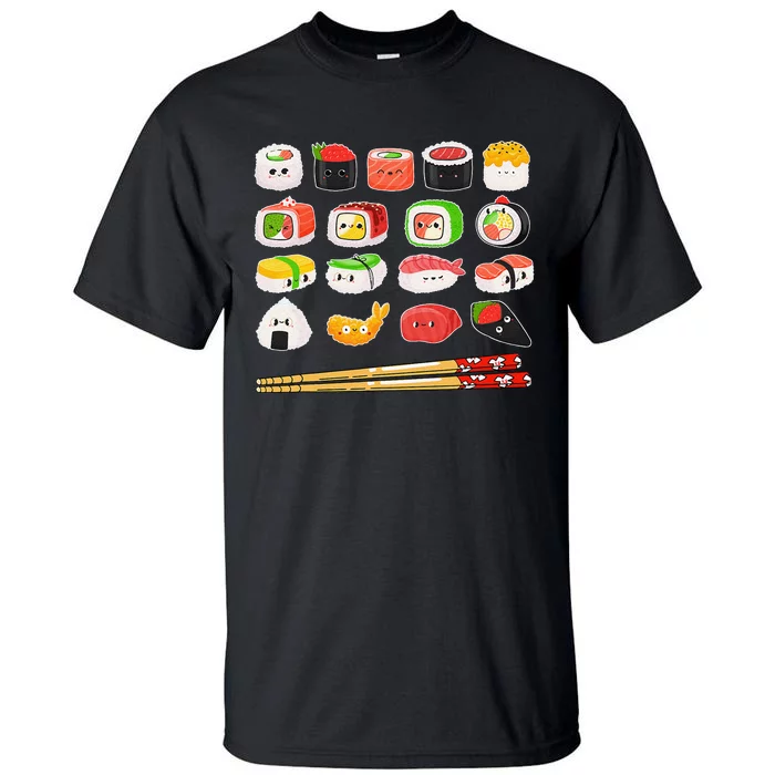 Sushi Anime Kawaii Japanese Food Lover Otaku Manga Tall T-Shirt