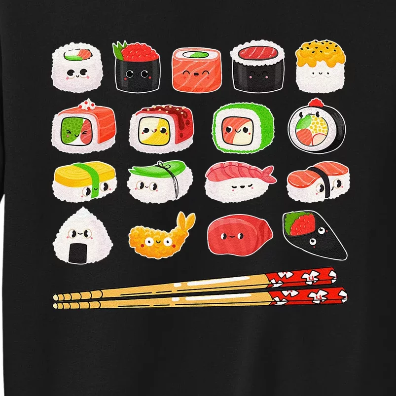 Sushi Anime Kawaii Japanese Food Lover Otaku Manga Tall Sweatshirt