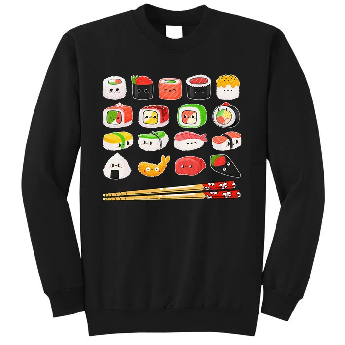 Sushi Anime Kawaii Japanese Food Lover Otaku Manga Tall Sweatshirt