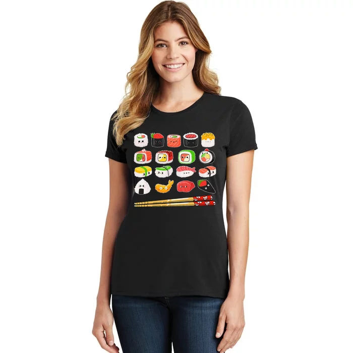 Sushi Anime Kawaii Japanese Food Lover Otaku Manga Women's T-Shirt