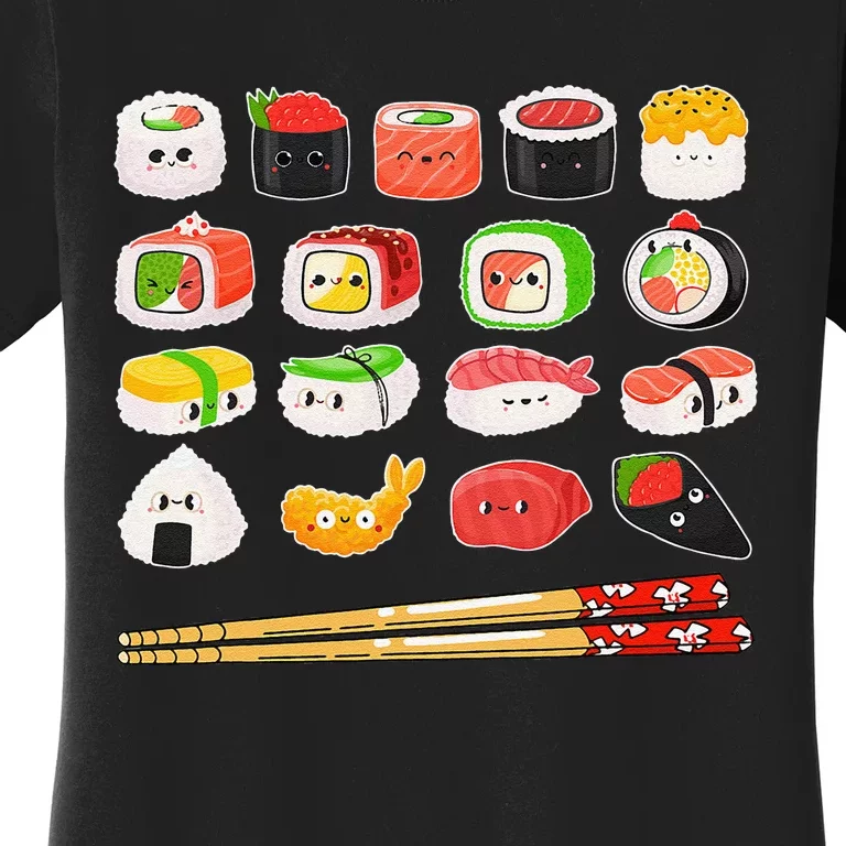 Sushi Anime Kawaii Japanese Food Lover Otaku Manga Women's T-Shirt