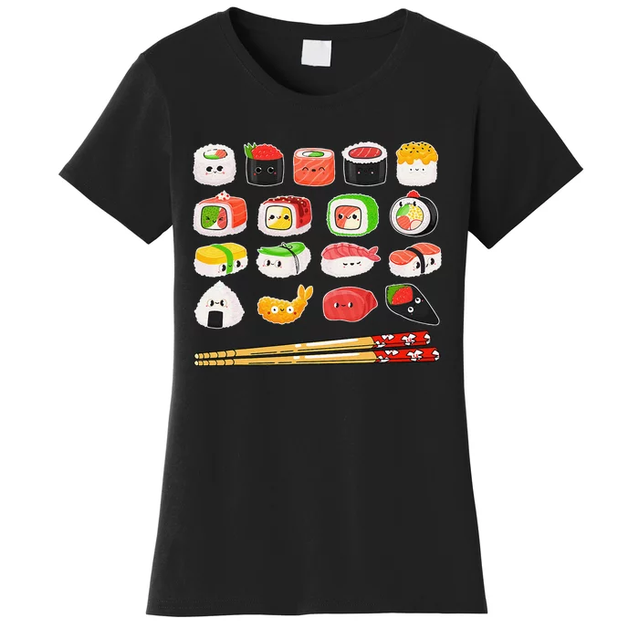 Sushi Anime Kawaii Japanese Food Lover Otaku Manga Women's T-Shirt