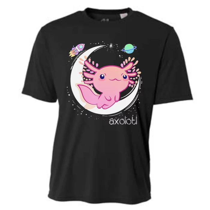 Space Axolotl Kawaii Shirt Pastel Goth Japan Anime Cooling Performance Crew T-Shirt