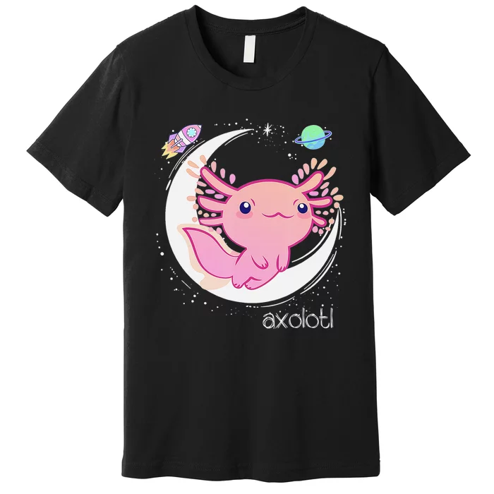 Space Axolotl Kawaii Shirt Pastel Goth Japan Anime Premium T-Shirt