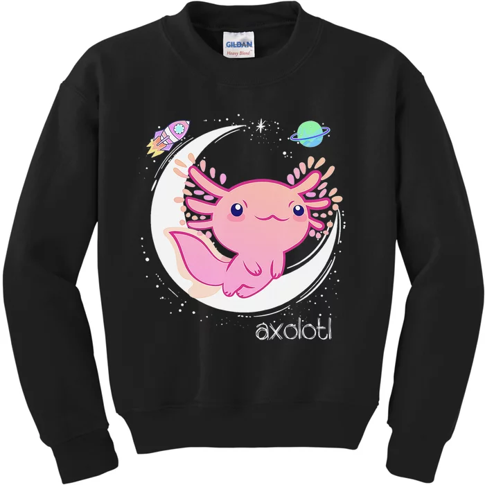 Space Axolotl Kawaii Shirt Pastel Goth Japan Anime Kids Sweatshirt