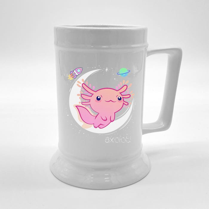 Space Axolotl Kawaii Shirt Pastel Goth Japan Anime Front & Back Beer Stein