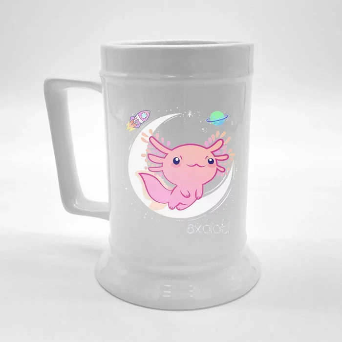 Space Axolotl Kawaii Shirt Pastel Goth Japan Anime Front & Back Beer Stein