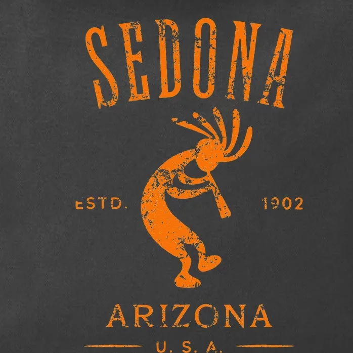 Sedona Arizona Kokopelli Souvenir Distressed Design Zip Tote Bag