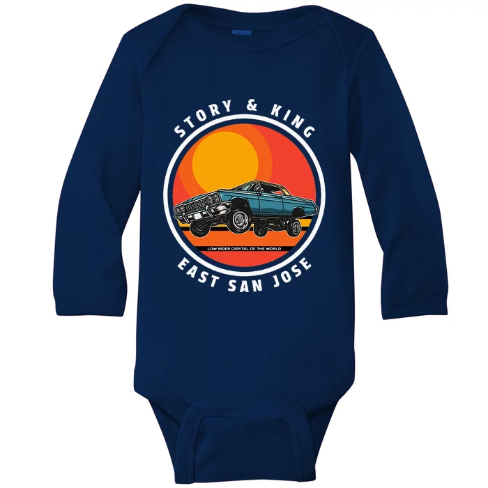 Story And King East San Jose Low Rider Capital Of The World Baby Long Sleeve Bodysuit