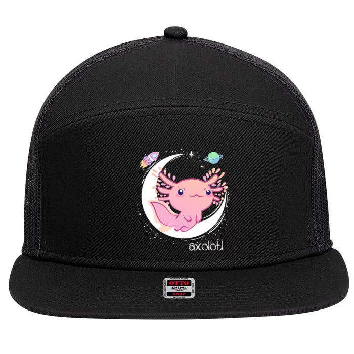 Space Axolotl Kawaii Pastel Goth | Japan Anime Comic 7 Panel Mesh Trucker Snapback Hat