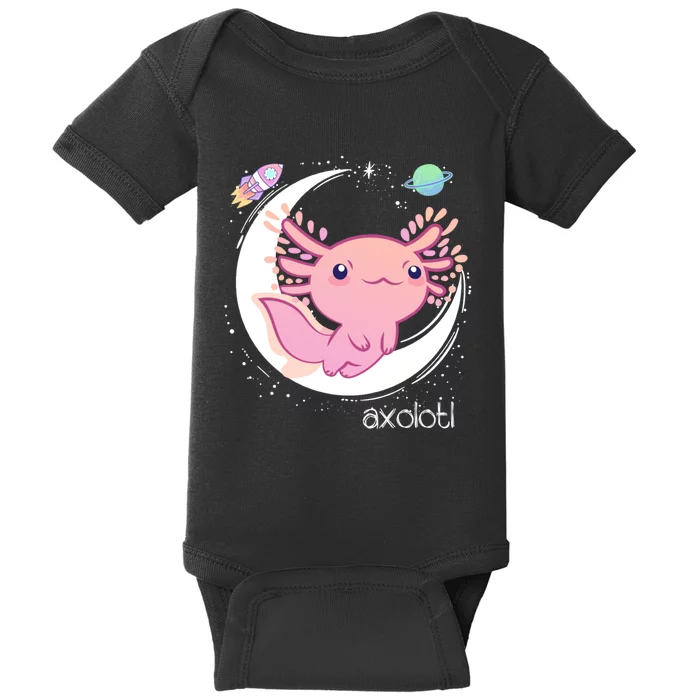 Space Axolotl Kawaii Pastel Goth | Japan Anime Comic Baby Bodysuit