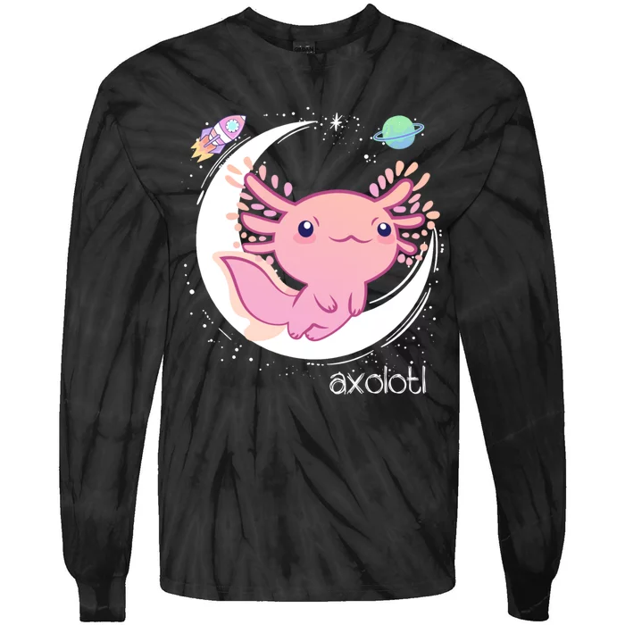 Space Axolotl Kawaii Pastel Goth | Japan Anime Comic Tie-Dye Long Sleeve Shirt