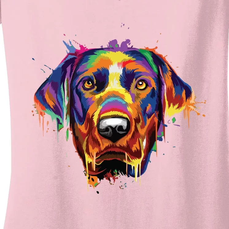 Splash Art Labrador Retriever Lab Lover Gifts Women's V-Neck T-Shirt