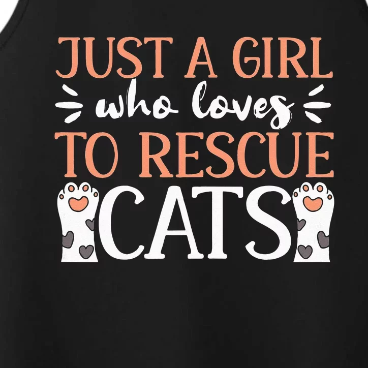 Shelter Animal Love Just A Who Loves To Rescue Cats Performance Tank