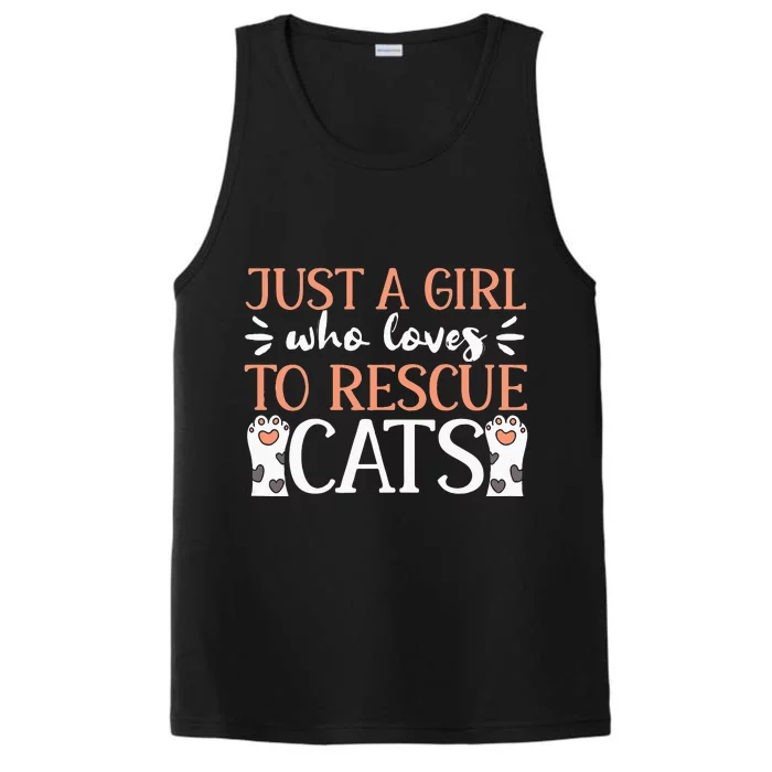 Shelter Animal Love Just A Who Loves To Rescue Cats Performance Tank