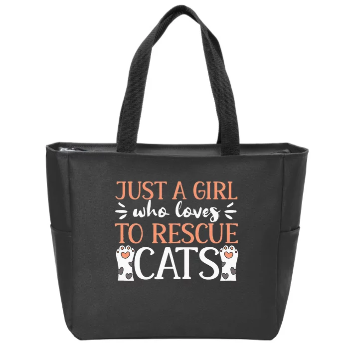 Shelter Animal Love Just A Who Loves To Rescue Cats Zip Tote Bag