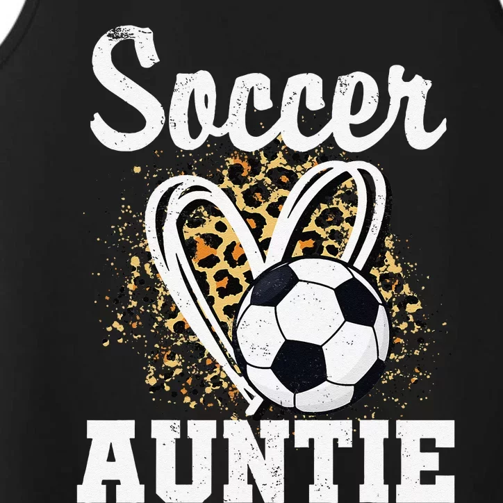 Soccer Auntie Leopard Heart Performance Tank