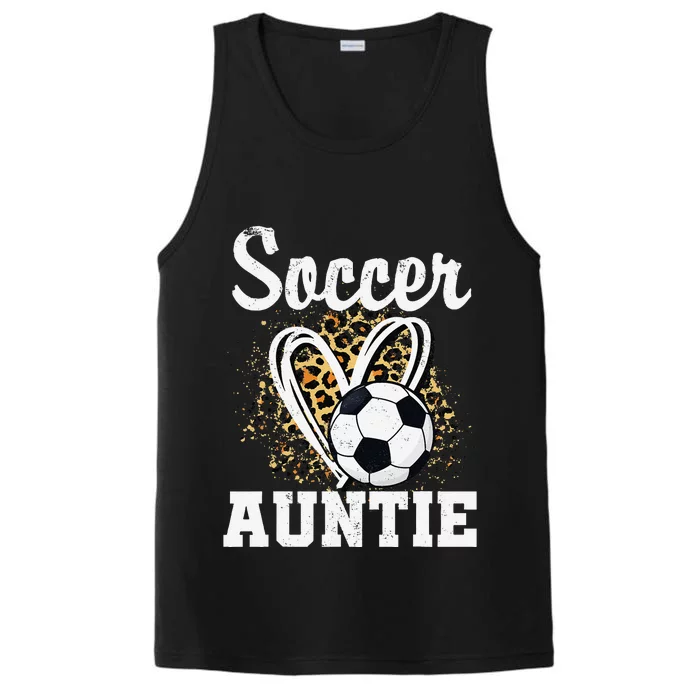 Soccer Auntie Leopard Heart Performance Tank