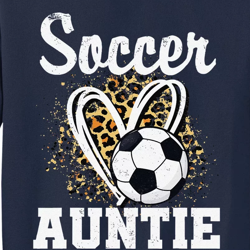 Soccer Auntie Leopard Heart Tall Sweatshirt