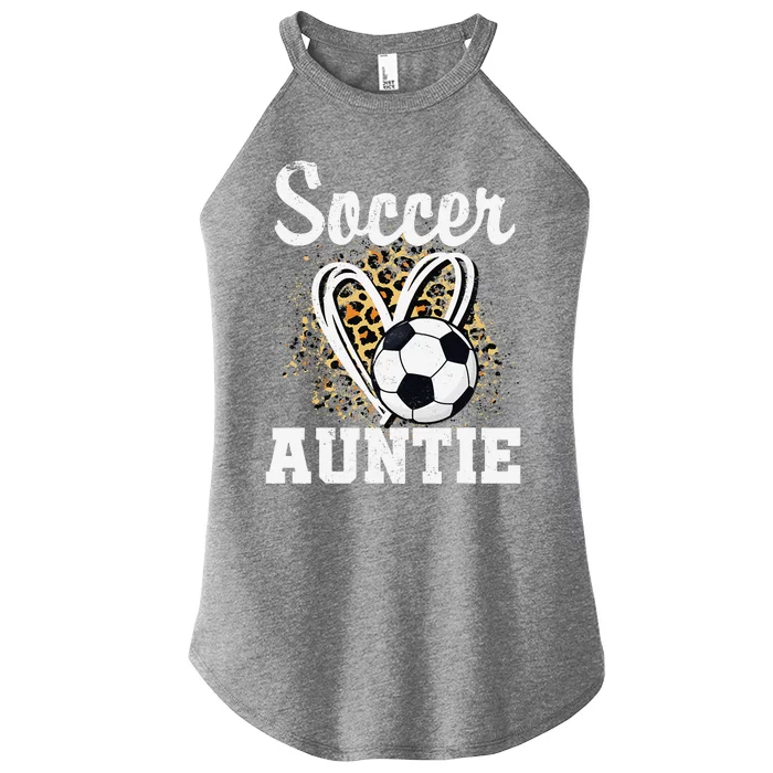 Soccer Auntie Leopard Heart Women’s Perfect Tri Rocker Tank