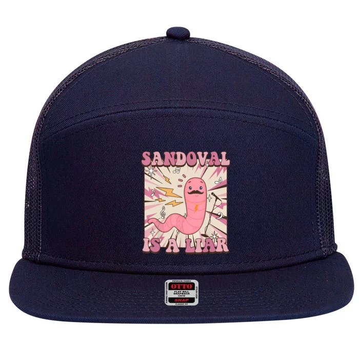 Sandovals A Liar Worm With A Mustache 7 Panel Mesh Trucker Snapback Hat