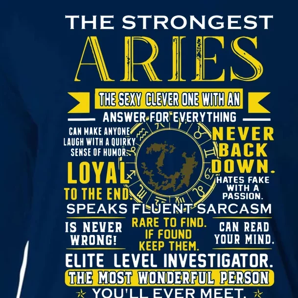 Strongest Aries Loyal Can Read Your Mind Zodiac Birthday Cooling Performance Long Sleeve Crew