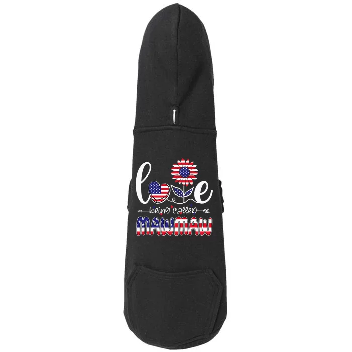 Sunflower American LOVE Being Called Mawmaw Doggie 3-End Fleece Hoodie