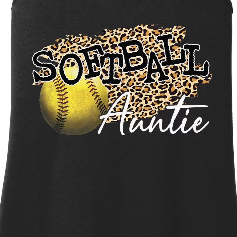 Softball Auntie Leopard Softball Auntie Ladies Essential Tank