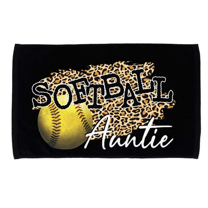 Softball Auntie Leopard Softball Auntie Microfiber Hand Towel