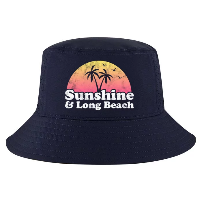 Sunshine And Long Beach Ca California Meaningful Gift Cool Comfort Performance Bucket Hat