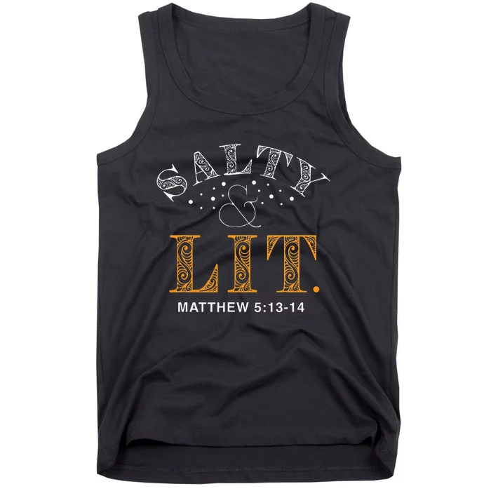 Salty And Lit Christian Bible Verse Religious Tank Top