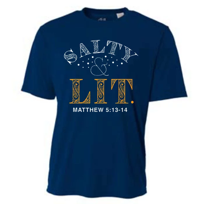 Salty And Lit Christian Bible Verse Religious Cooling Performance Crew T-Shirt