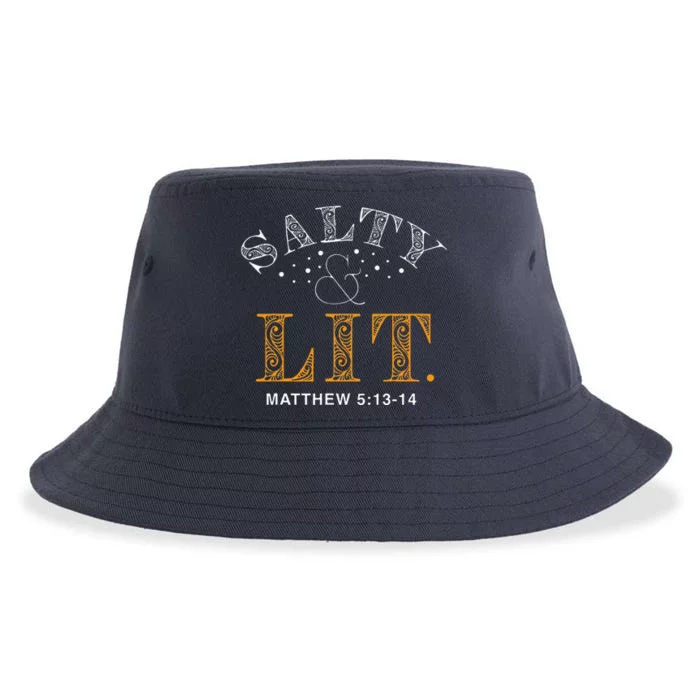 Salty And Lit Christian Bible Verse Religious Sustainable Bucket Hat