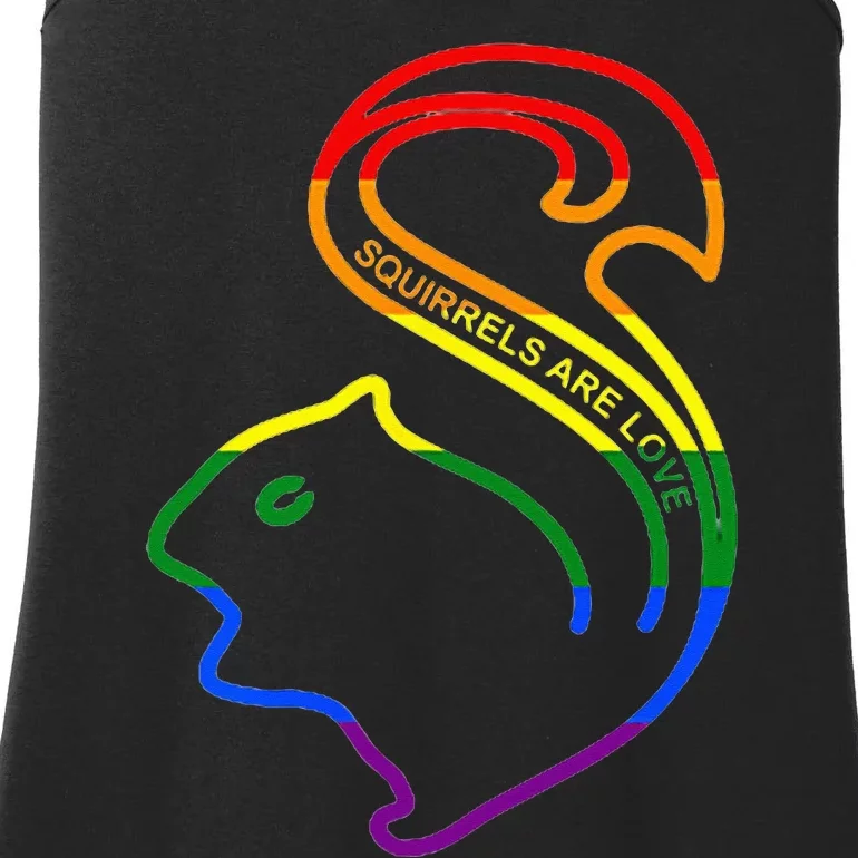 Squirrels Are Love LGBT Rainbow Pride Ladies Essential Tank