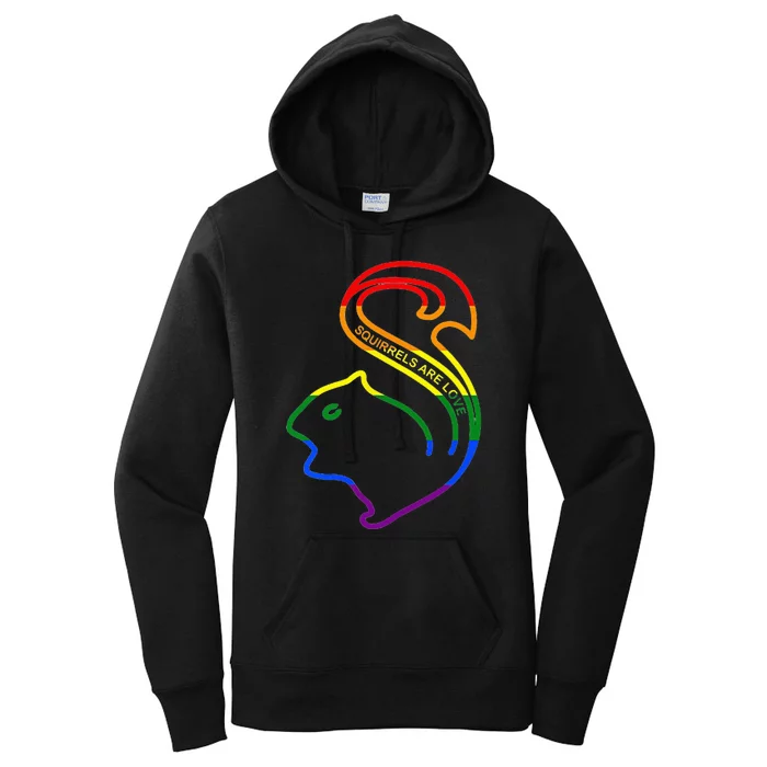 Squirrels Are Love LGBT Rainbow Pride Women's Pullover Hoodie