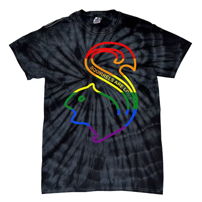 Squirrels Are Love LGBT Rainbow Pride Tie-Dye T-Shirt