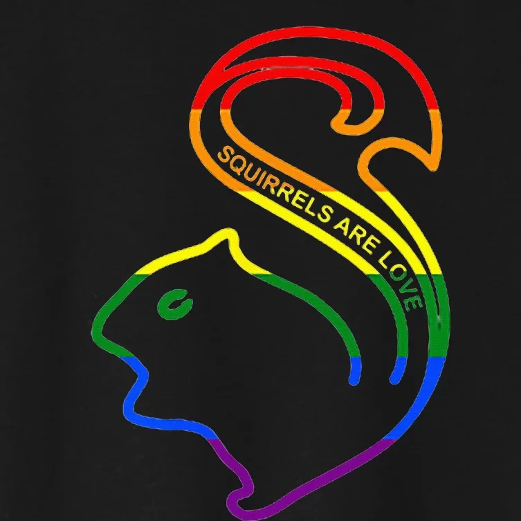 Squirrels Are Love LGBT Rainbow Pride Women's Crop Top Tee