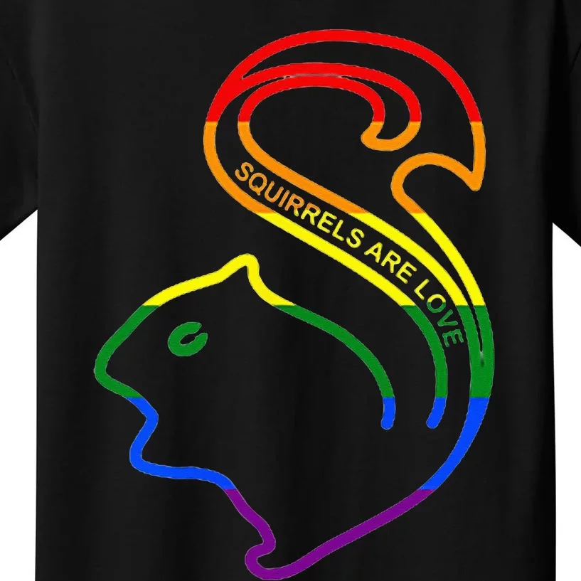 Squirrels Are Love LGBT Rainbow Pride Kids T-Shirt