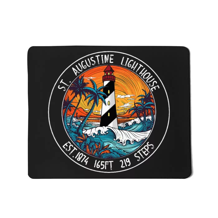 St. Augustine Lighthouse Florida Retro Sunset Palm Trees Mousepad