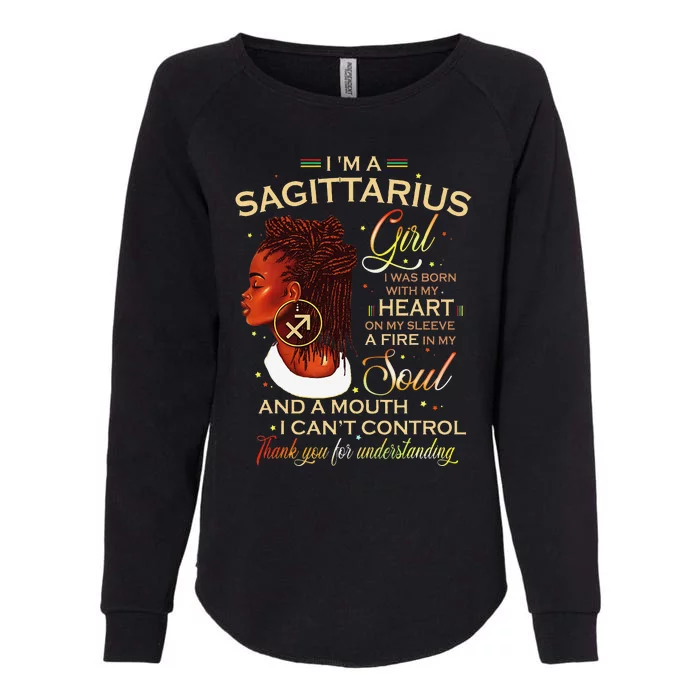 Sagittarius Afro Locs Zodiac Signs Birthday Gift Womens California Wash Sweatshirt