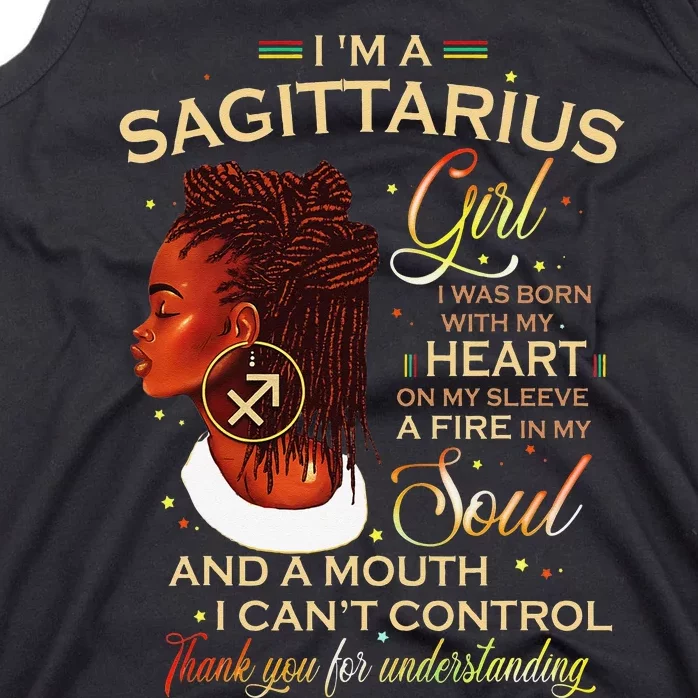 Sagittarius Afro Locs Zodiac Signs Birthday Gift Tank Top