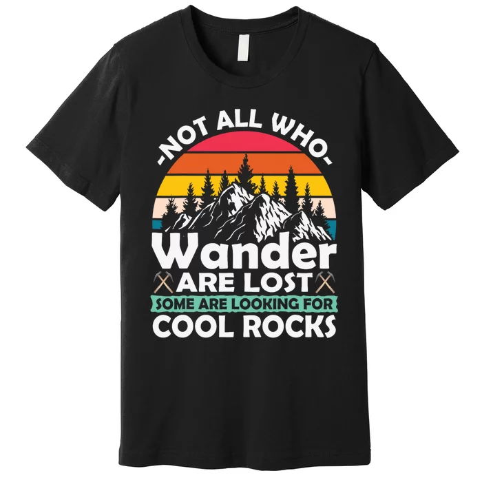 Some Are Looking For Cool Rocks Geologist Geode Hunter Pun Premium T-Shirt