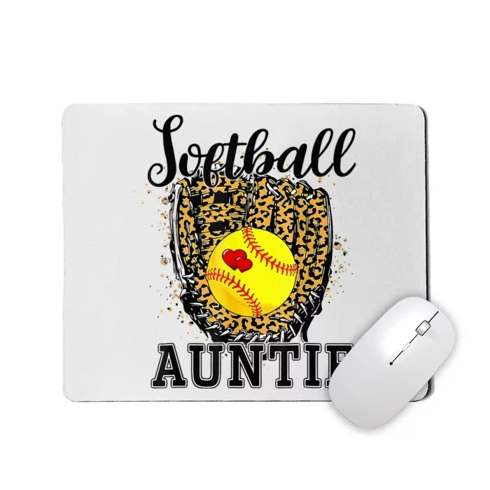 Softball Auntie Leopard Game Day Aunt Mor Softball Lover Mousepad