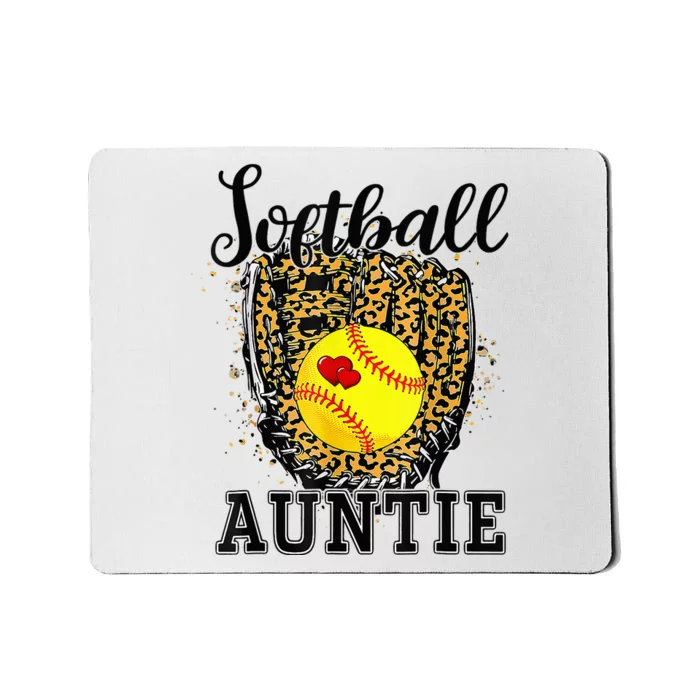 Softball Auntie Leopard Game Day Aunt Mor Softball Lover Mousepad