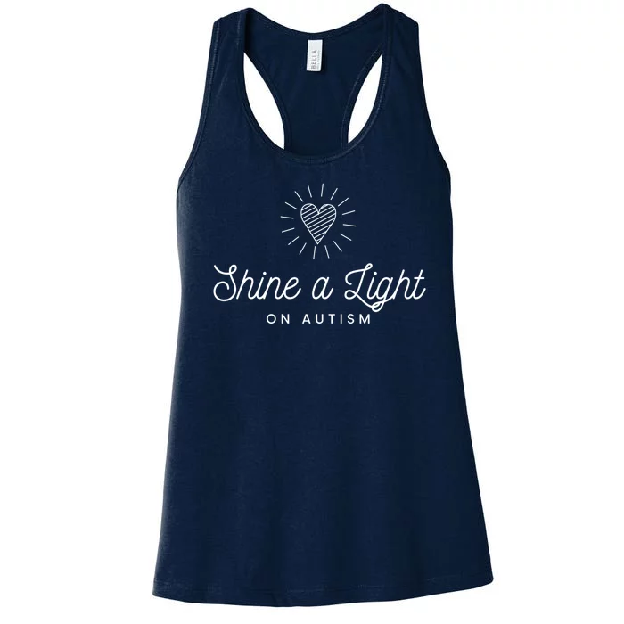 Shine A Light On Autism Heart Women's Racerback Tank